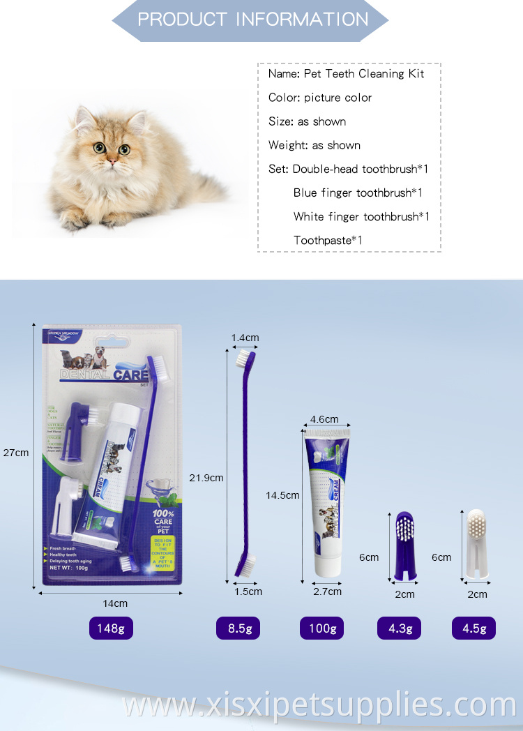 Factory Wholesale 4 In 1 Dog Dental Care Dog Finger Toothbrush Pet Cat Dog Toothbrush And Toothpaste Set